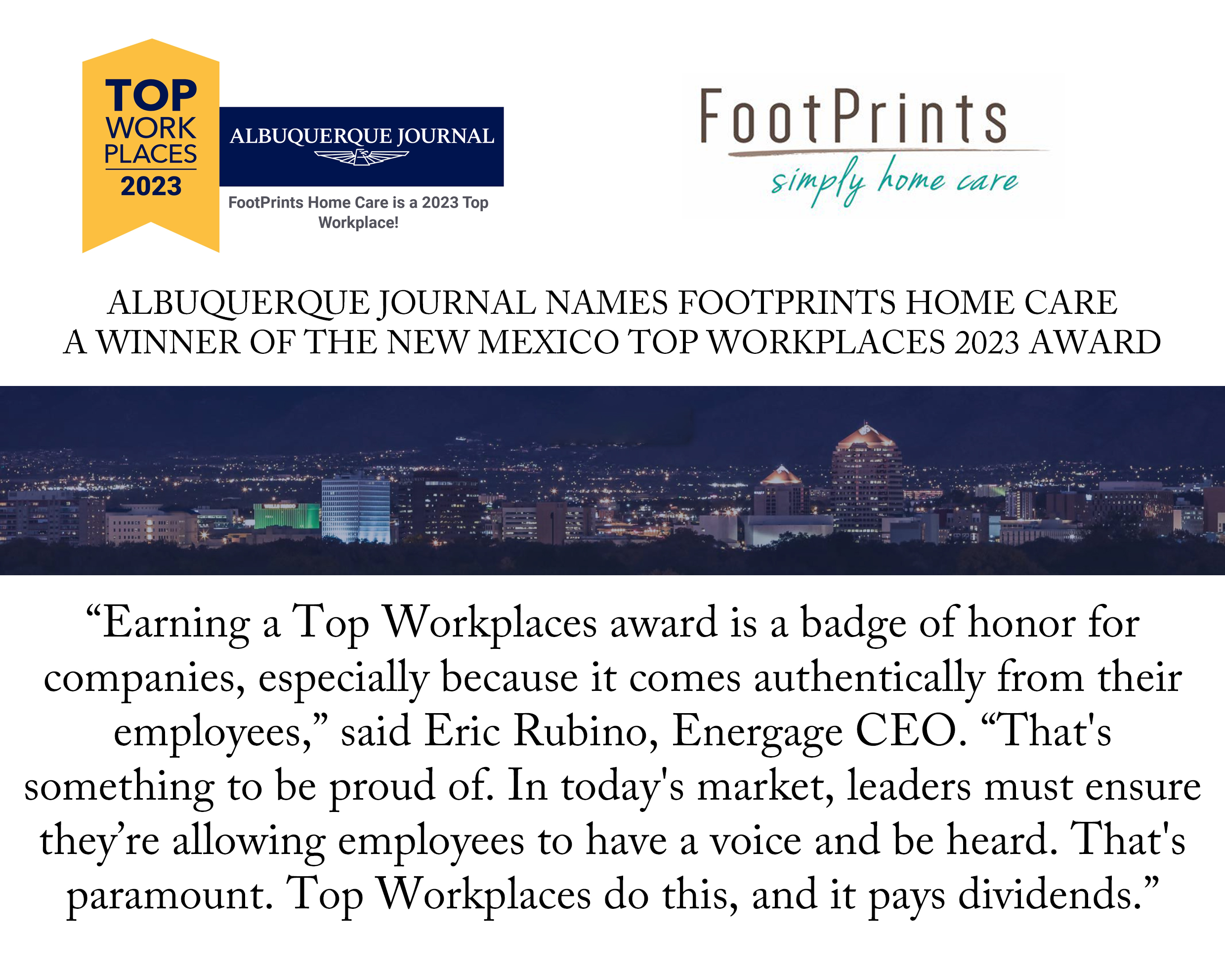 2023 Albuquerque Journal Top Workplace Award